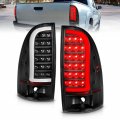 Amerilite For 2005-2015 Toyota Tacoma Pickup C-type Led Tube Black Tail Light Assembly Set Driver And Passenger Side