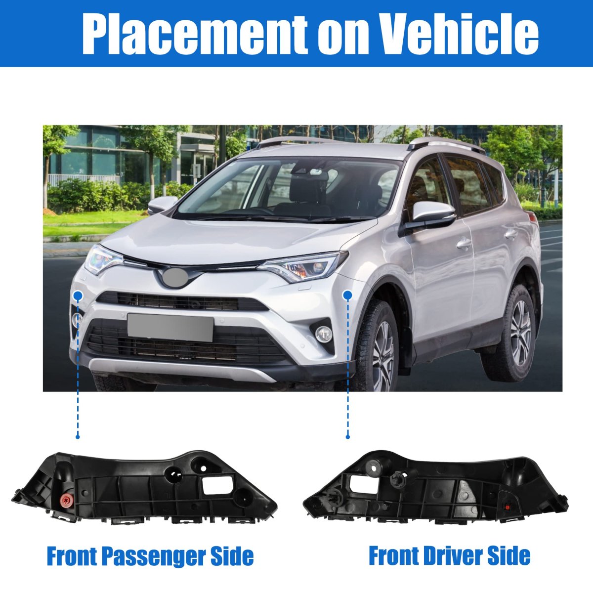 1 Pair Left And Right Side Front Bumper Cover Support Rail 52536-0r060 52535-0r080 For Toyota Rav4 2016 2017 2018