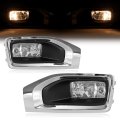 Hecasa Pair Fog Light Bezel Compatible With 2015-2020 Gmc Yukon Yukon Xl Front Bumper Clear Lens Lamp Black Silvery Cover Left 