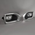 Hecasa Pair Fog Light Bezel For 2015-2020 Gmc Yukon Yukon Xl Front Bumper Clear Lens Lamp Black Silvery Cover Left Right Side