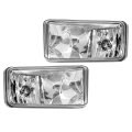 Hecasa Pair Fog Light Bezel For 2015-2020 Gmc Yukon Yukon Xl Front Bumper Clear Lens Lamp Black Silvery Cover Left Right Side