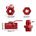 X Autohaux Car Motorcycle An6-6an Orb 9 16 -18 Sae Thread 3 Npt Male Flare Fitting Aluminum Alloy Inline Fuel Shut Off Valve 8