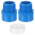 Pvc Male Adapter Pipe Fitting 2pcs 1-1 2 2-way Connectors With Sealant Tape Socket X Thread Hose Coupling For Plumbing Water 