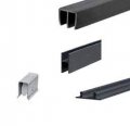 Crl Economy Track Assembly With Plastic Upper Black Aluminum Lower Nylon Wheels 12 Ft Long 