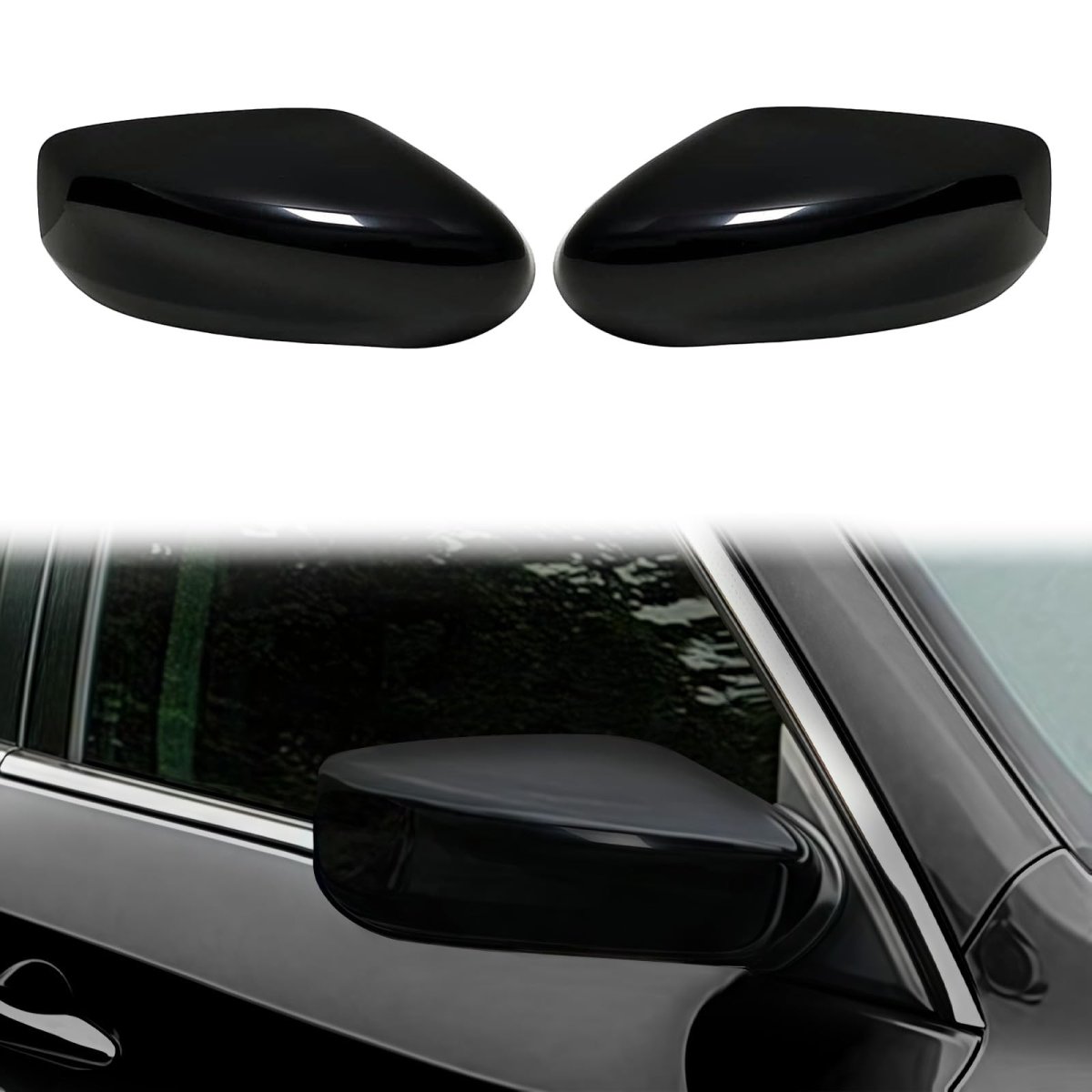 Mirror Cover For 2013 2018 Nissan Altima Without Turn Signal Glossy Black Direct Replacement Side Caps 2 Piece Set Ypm456p