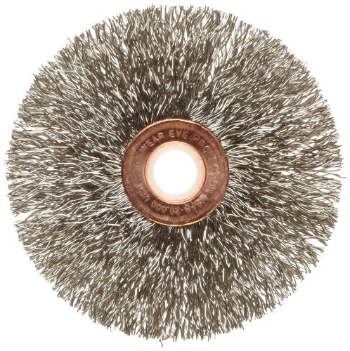 Weiler 16973 3 Crimped Wire Wheel 014 Stainless Steel Fill 1 2 -3 8 Arbor Hole