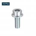 Uxcell M5x12mm Flanged Socket Head Cap Screws 10pcs 8 Grade Carbon Steel Hex Serrated Flange Bolts Machine