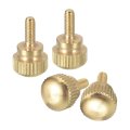 M3x8mm Knurled Thumb Screws 4pcs Brass Bolts With Shoulder Grip Knobs Fasteners Tone 