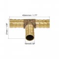 Uxcell Barb Hose Fitting 10mm Od Tee T Shape Pipe Connector Brass 2pcs With 6pcs 6-12mm Clamps