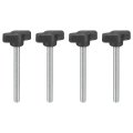 4pcs Clamping Screw Knob M6 X 55mm Metric Carbon Steel T Shaped Thumb Screws Handle For Quick Remove Hand Tightening 