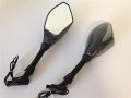 Httmt Mt242- Motorcycle Integrated Led Turn Signals Side Mirrors Compatible With Cruiser Chopper Carbon M10 Bolts Screw