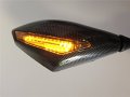 Httmt Mt242- Motorcycle Integrated Led Turn Signals Side Mirrors Compatible With Cruiser Chopper Carbon M10 Bolts Screw
