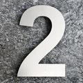 Modern Floating Extra Large House Number 10 Inch Brushed Stainless Steel 2 Two Super Size Appearance Easy To Install And Made 