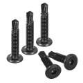 150pcs Hex Socket Self Tapping Screws 1 4 X 1-1 410 Stainless Steel Flat Head Sheet Metal Drilling Black 