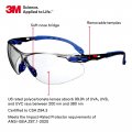 3m Safety Glasses Solus 1000 Series Ansi Z87 Scotchgard Anti-fog Indoor Outdoor Grey Lens Blue Black Frame