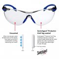 3m Safety Glasses Solus 1000 Series Ansi Z87 Scotchgard Anti-fog Indoor Outdoor Grey Lens Blue Black Frame
