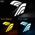 Pair Led Daytime Running Light Drl 3 Colors White Amber Blue Fog Lamp Turn Signal Compatible With 2018-2020 Toyota Camry Se Xse