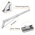 2 Pcs Folding Shelf Brackets 20 Inch Stainless Steel Collapsible L Bracket Wall Mounted For Table Work Bench Silver