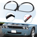 X Autohaux 4pcs Front Headlight Cover Bezel Trim Decoration Car Exterior Accessories For Dodge Challenger 2015 2016 2017 2018