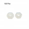 Uxcell Nylon Hex Nut M3x0 5mm Metric Coarse Thread Hexagon Nuts 100 Pcs White