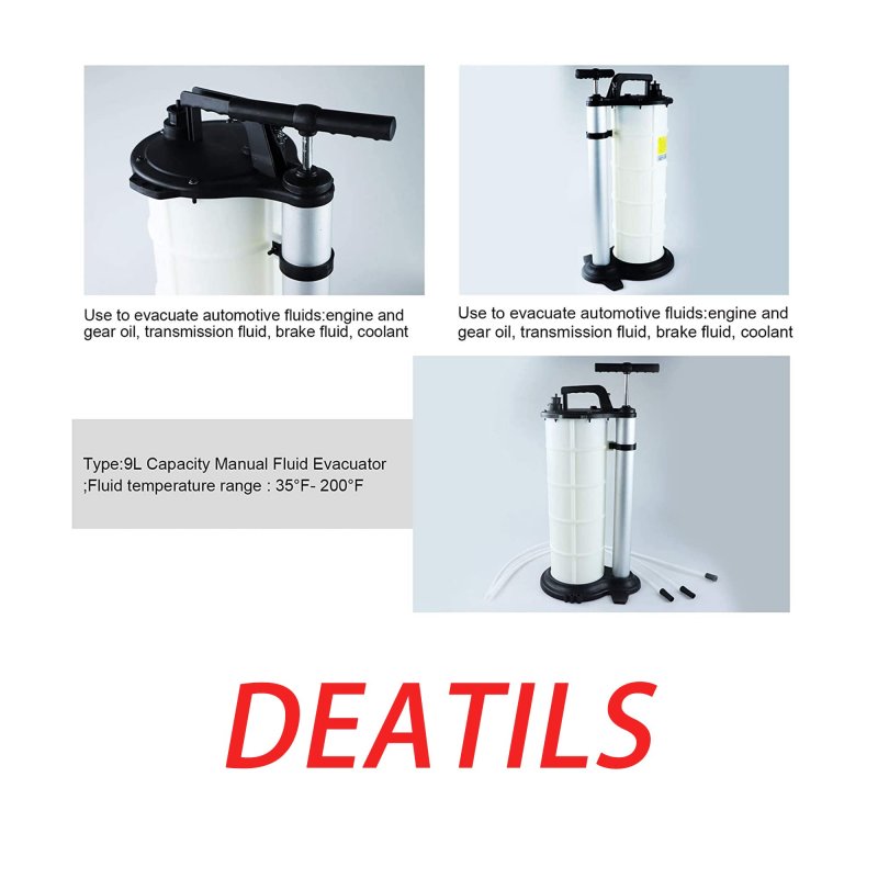 9 Liter Oil Changer Fluid Extractor Manual Hand Operated Vacuum Transfer Pump For Boat Atv Motorcycle Utv Cara