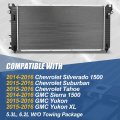 Non Tow Package Dpi 13397 Factory Style 1-row Cooling Radiator Compatible With Chevy Silverado Suburban Tahoe Gmc Sierra Yukon