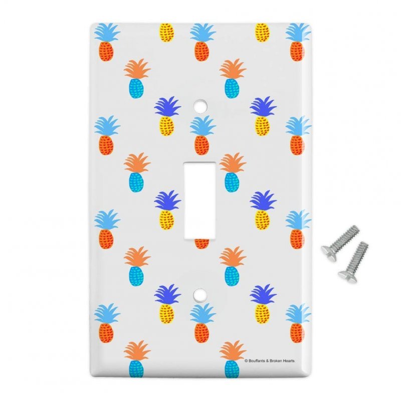 Silly Tropical Pineapples Pattern Plastic Wall Decor Toggle Light Switch Plate Cover