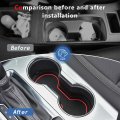 Auovo Cup Holder Inserts Coaster Compatible With Chevy Blazer Accessories 2019 2020 2021 2022 2023 2024 Silicone Mat Pad Car