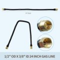 Anxingo 1 2 X 24 Whistle Free Flexible Flex Gas Line Hose With Brass Connector Compatible Ng Or Lp Fire Pit And Fireplace