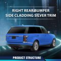 Rear Bumper Cladding Trim Right Side For Land Rover Range 2013-2022 Lr037928 Lr037929 Silver