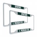 Michigan State University Metal License Plate Frame For Front Or Back Of Car Officially Licensed Mascot 2-pack 