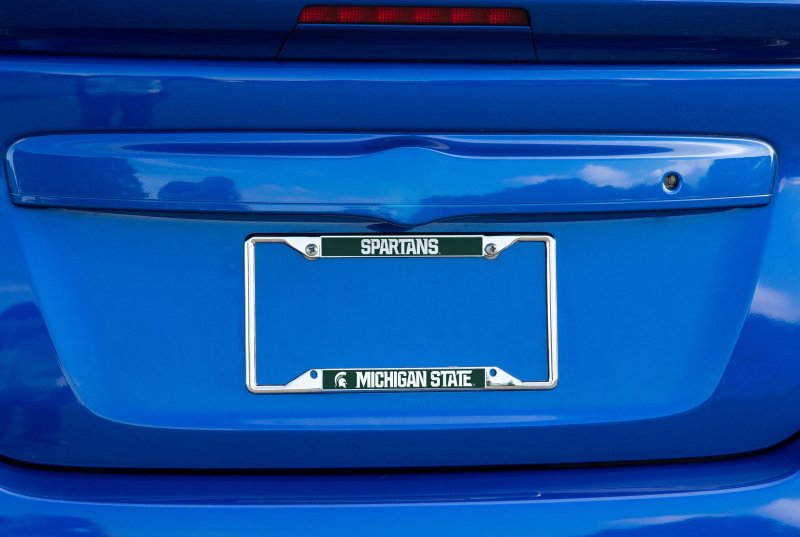 Michigan State University Metal License Plate Frame For Front Or Back Of Car Officially Licensed Mascot 2-pack