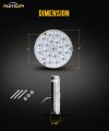 Partsam 4 Inch Round Tail Light 21-2835 Leds Red Stop Turn Load Lights With 1157 Socket Tpe Gasket Clear Lens Replacemnet For