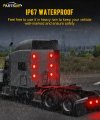 Partsam 4 Inch Round Tail Light 21-2835 Leds Red Stop Turn Load Lights With 1157 Socket Tpe Gasket Clear Lens Replacemnet For