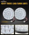 Partsam 4 Inch Round Tail Light 21-2835 Leds Red Stop Turn Load Lights With 1157 Socket Tpe Gasket Clear Lens Replacemnet For