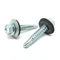 25 Pieces 10x2 Hex Washer Head W Sealing Drilling Sheet Metal Screws Zinc 