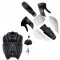 Tdpro Plastic Body Fender Fairing Kit Fuel Gas Tank Cap For Kawasaki Kx 65 Kx65 4black 3white