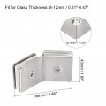 Uxcell Stainless Steel 135 Degree Glass Clamp 4pcs For 8-12mm Thickness Double Side Square Frameless Corner Bracket Clip Shower
