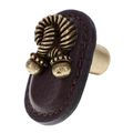 Vicenza Designs K1179 Equestre Rope Leather Knob Large Brown Antique Brass 