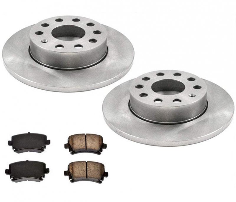 2006-2009 Volkswagen Rabbit New Rear Brake Rotors Pads 260mm