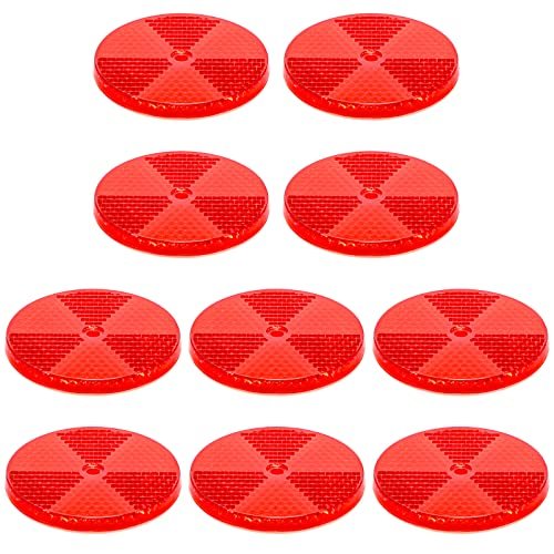 10 Pack Front Reflector Round For Driveway Fence Gate Posts Trailers Safetys Automobiles Boats Mailboxes Reflector With Center