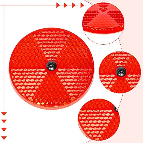10 Pack Front Reflector Round For Driveway Fence Gate Posts Trailers Safetys Automobiles Boats Mailboxes Reflector With Center