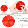 10 Pack Front Reflector Round For Driveway Fence Gate Posts Trailers Safetys Automobiles Boats Mailboxes Reflector With Center