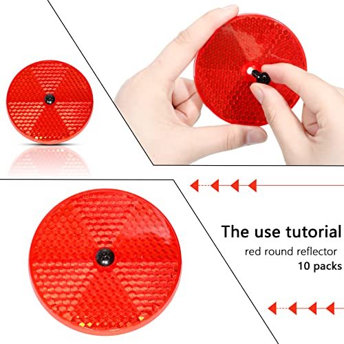 10 Pack Front Reflector Round For Driveway Fence Gate Posts Trailers Safetys Automobiles Boats Mailboxes Reflector With Center