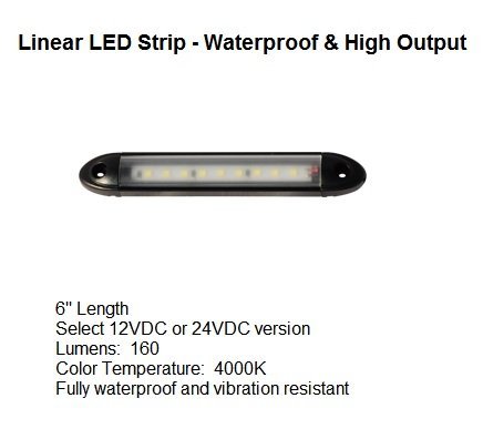 Led High Output Marine Rv Bar Light Waterproof 6 Lamp 24vdc 160 Lumen 24v