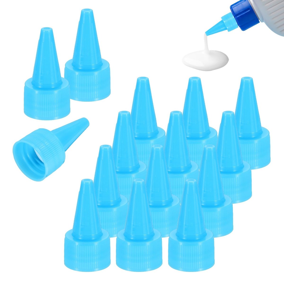 40 Pcs Snip Tip Applicator 0 79 Extra Tips Caps For Glue Replacement Plastic Adhesive Nozzle And Precision Bottle Tubes