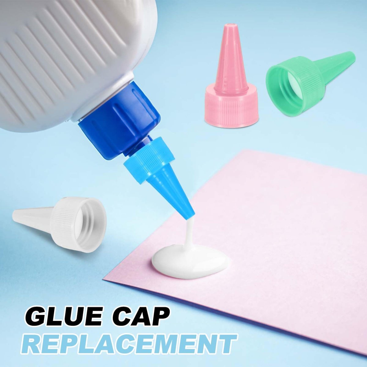 40 Pcs Snip Tip Applicator 0 79 Extra Tips Caps For Glue Replacement Plastic Adhesive Nozzle And Precision Bottle Tubes