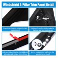 X Autohaux 4pcs Windshield A-pillar Trim Panel Kit For Ford Explorer 2011-2019 Front Left Right Driver Outer And Inner Side No