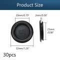 Heyiarbeit Wire Grommets 1 25mm Mounting Hole Protector Oil Resistant Armature Rubber For Wiring Cable Black Tone 30pcs
