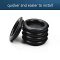 Heyiarbeit Wire Grommets 1 25mm Mounting Hole Protector Oil Resistant Armature Rubber For Wiring Cable Black Tone 30pcs